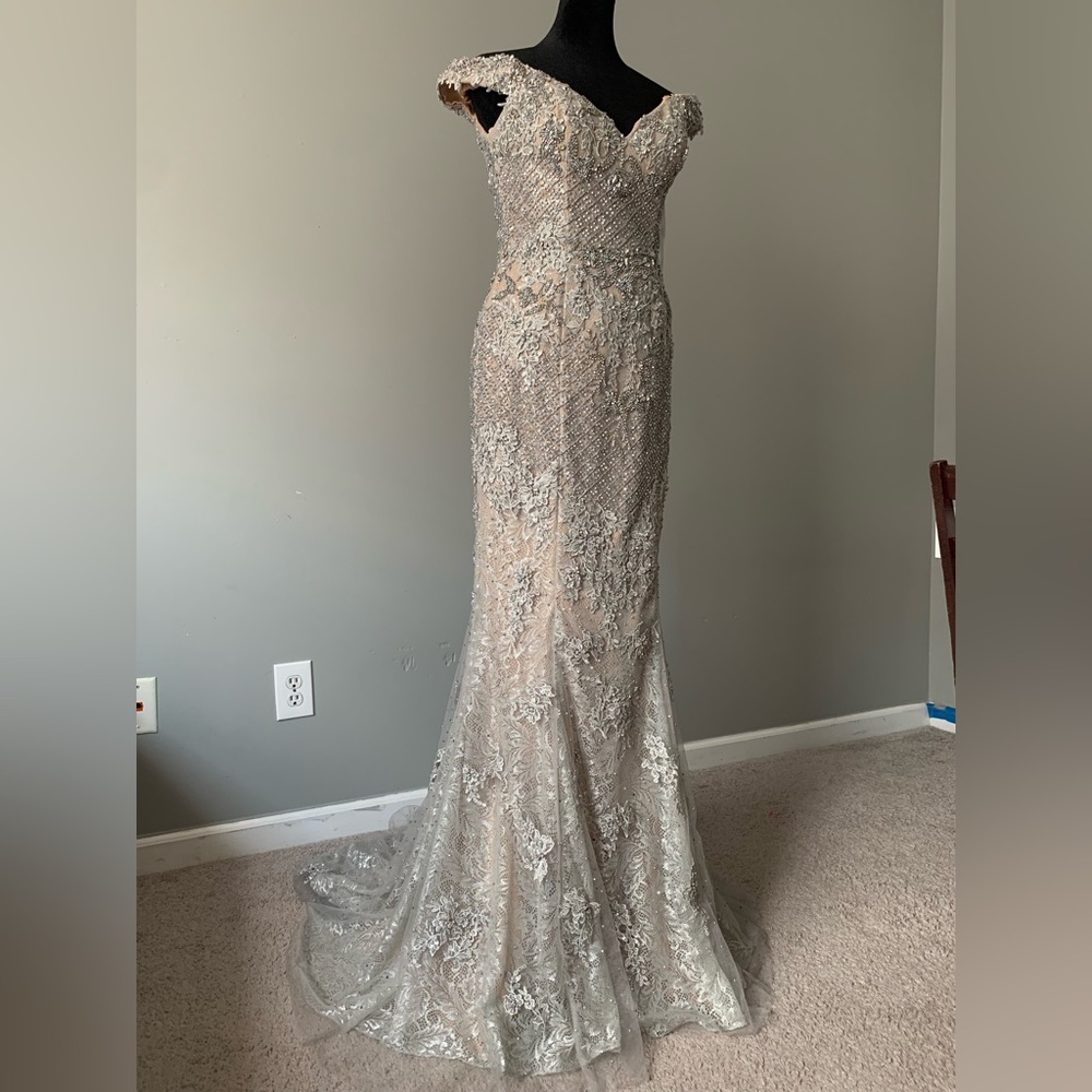 Cinderella Dresses grey mermaid sequin embroidery gown